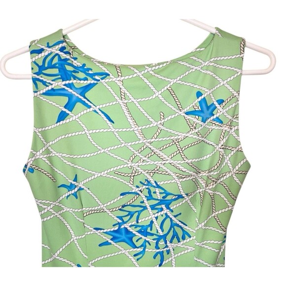 J MCLAUGHLIN Green Coastal Starfish Catalina Sleeveless Rouched Sage Dress XS - Picture 3 of 6